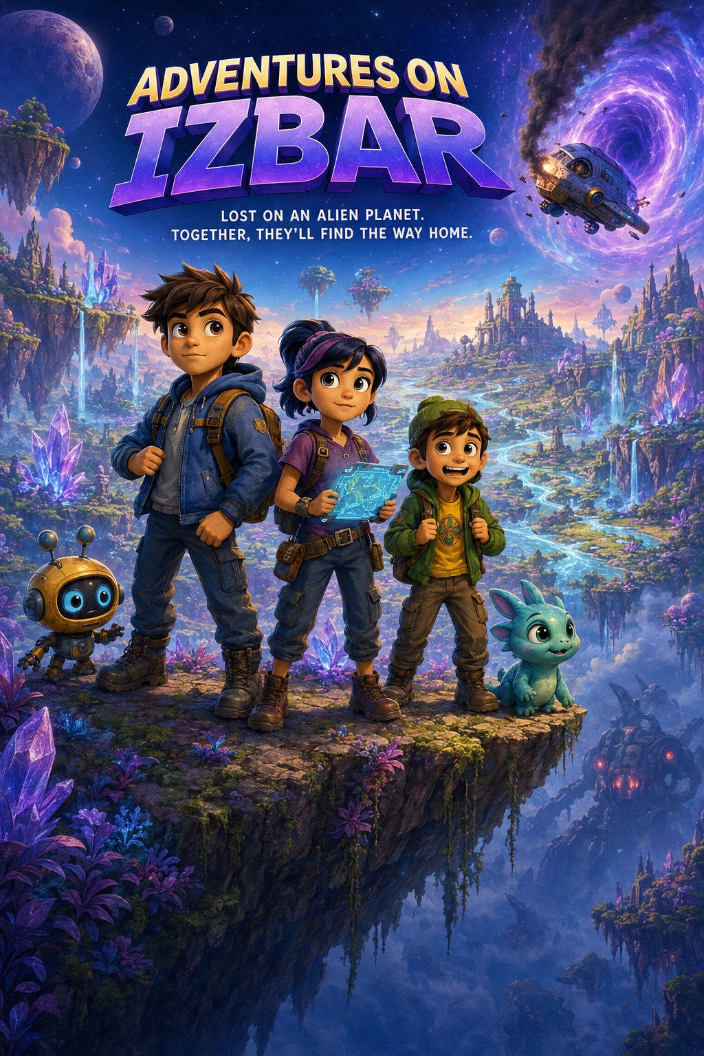 Adventures on Izbar children exploring a colorful new world